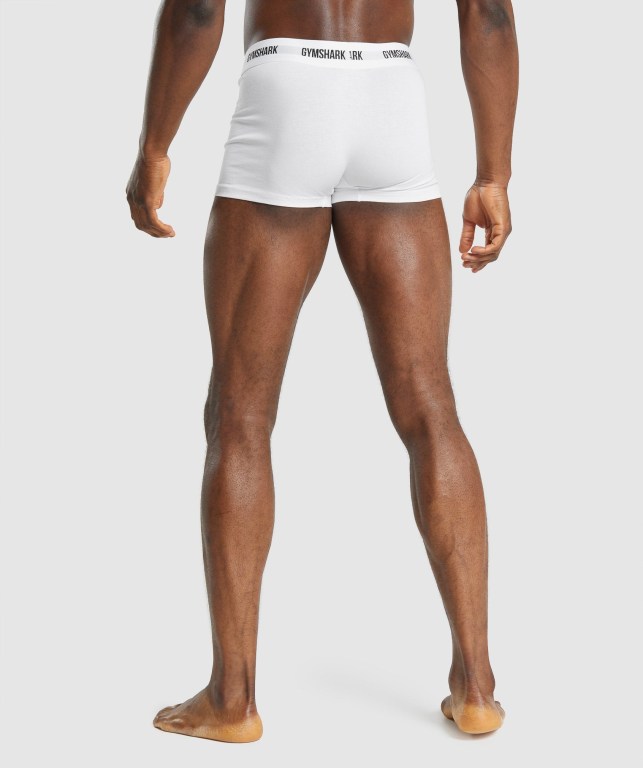 Ropa Interior Gymshark Trunk 2pk Blancas | QCvmTQ59XwL