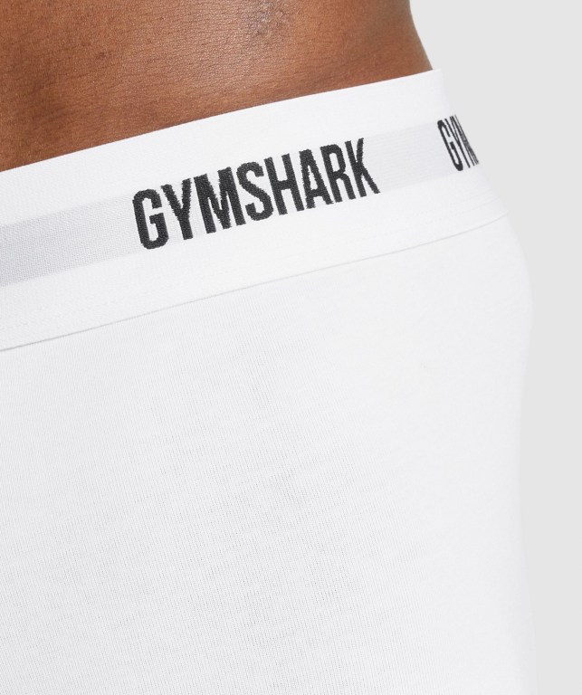 Ropa Interior Gymshark Trunk 2pk Blancas | QCvmTQ59XwL