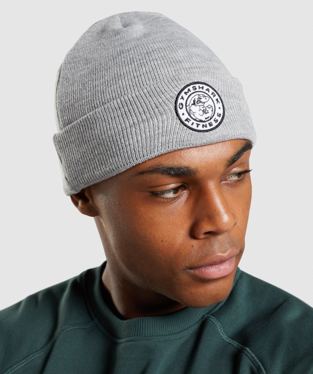 Sombreros Gymshark New Era Legacy Cuff Knit Gris | 4212PvrsnWP