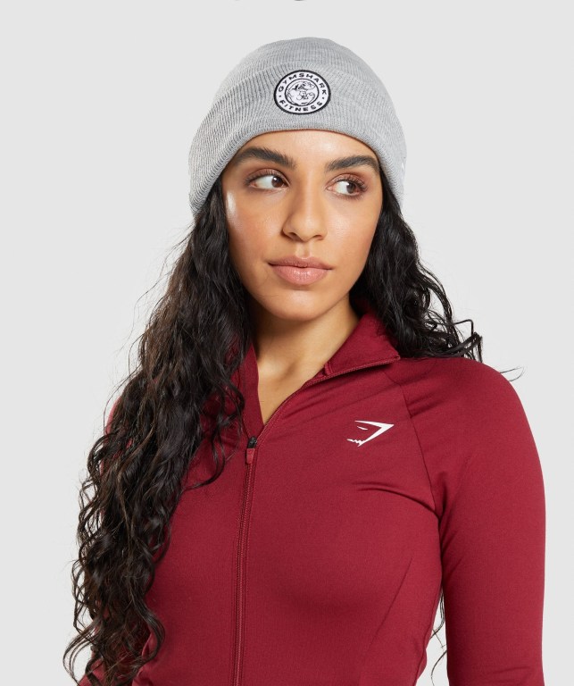 Sombreros Gymshark New Era Legacy Cuff Knit Gris | 4212PvrsnWP