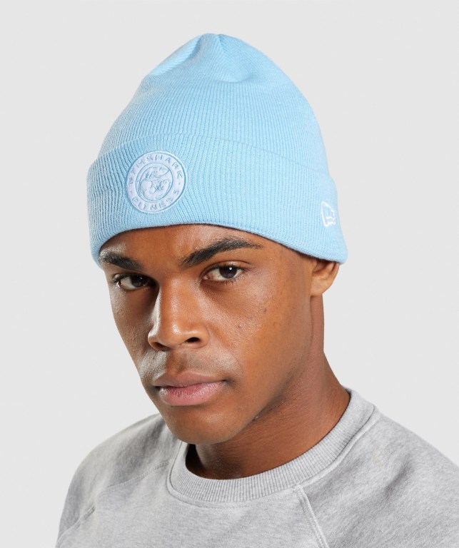 Sombreros Gymshark New Era Legacy Cuff Knit Azules | LD3MzL8CBoH