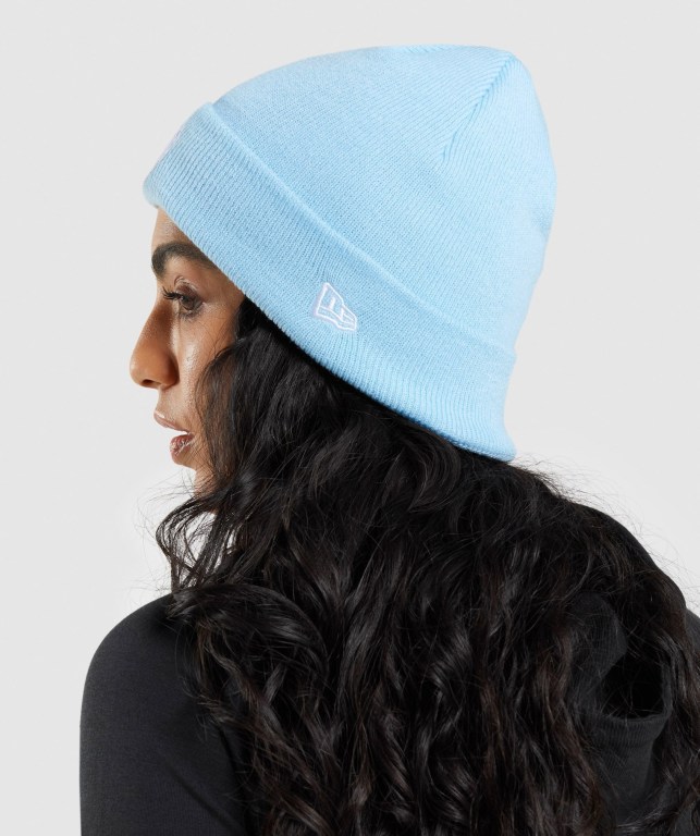 Sombreros Gymshark New Era Legacy Cuff Knit Azules | LD3MzL8CBoH