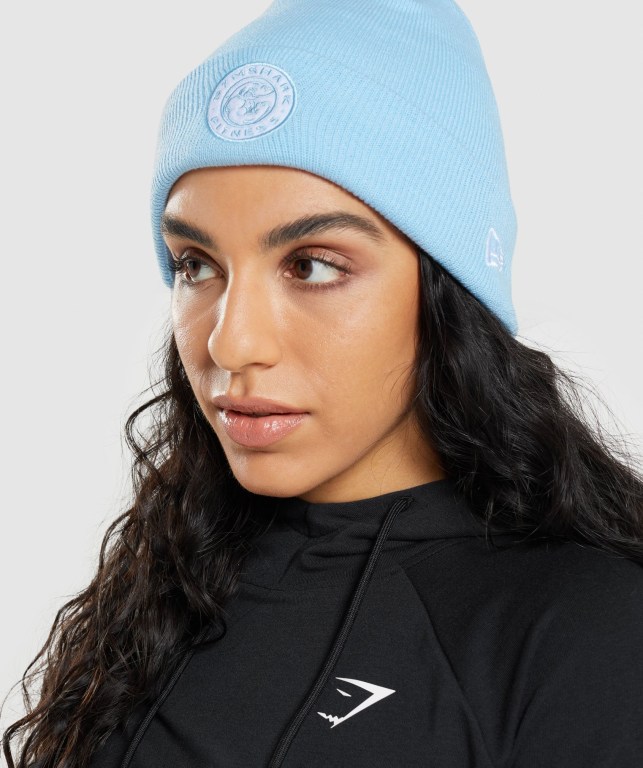 Sombreros Gymshark New Era Legacy Cuff Knit Azules | LD3MzL8CBoH