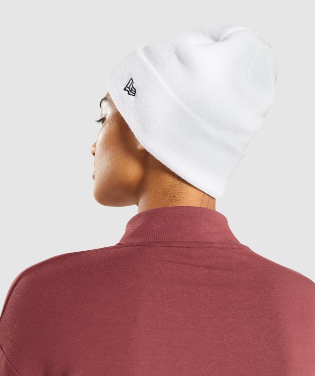 Sombreros Gymshark New Era Sharkhead Cuff Knit Blancas | K92utUgjiEf