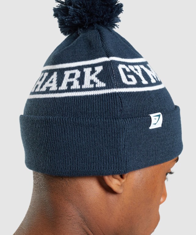 Sombreros Gymshark New Era Tab Beanie Azules | Y8Dd2g9yILc