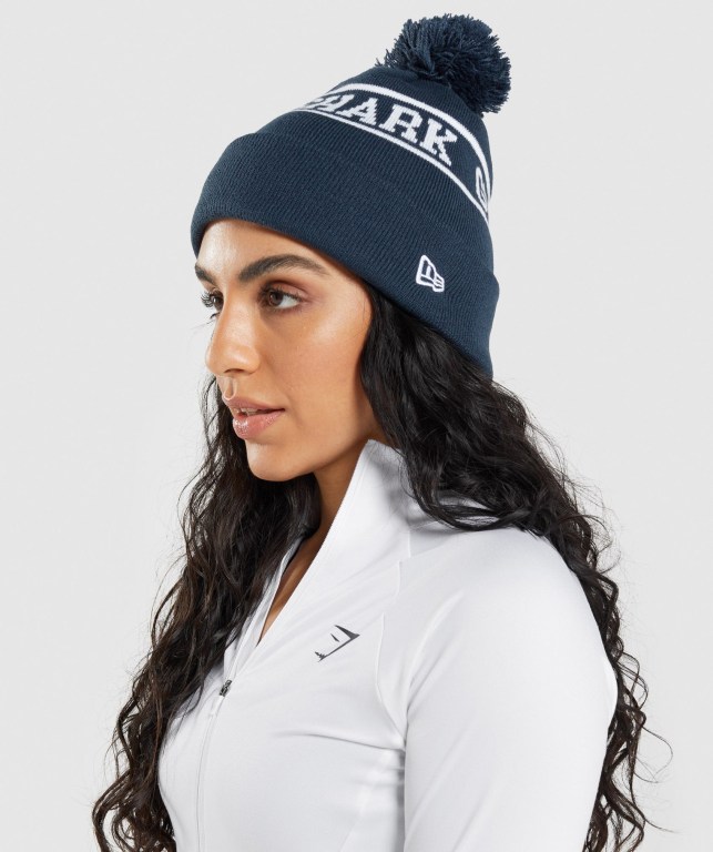 Sombreros Gymshark New Era Tab Beanie Azules | Y8Dd2g9yILc