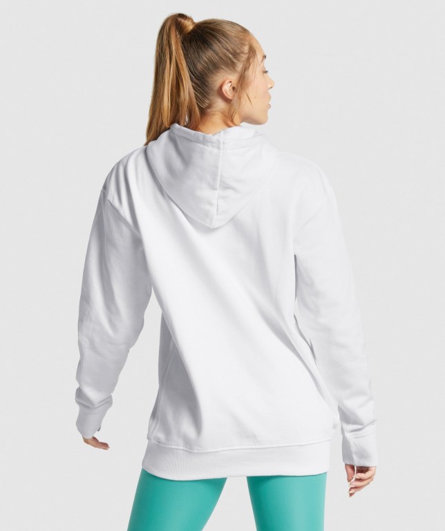 Sudadera Con Capucha Gymshark Apollo Graphic Oversized Blancas | h5UwFyl7b4N