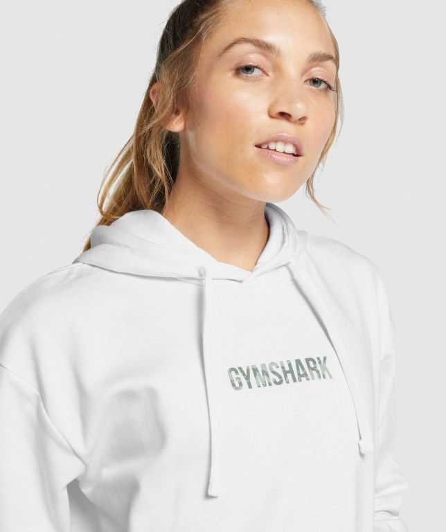 Sudadera Con Capucha Gymshark Apollo Graphic Oversized Blancas | h5UwFyl7b4N