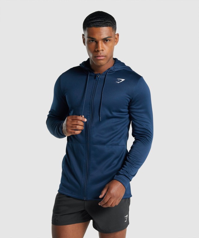 Sudadera Con Capucha Gymshark Arrival Zip Up Azul Marino | LcL4TFJH6Ie