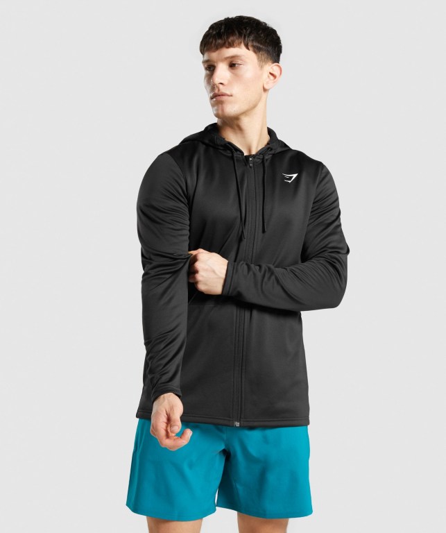 Sudadera Con Capucha Gymshark Arrival Zip Up Negras | f1E2KijWhbp