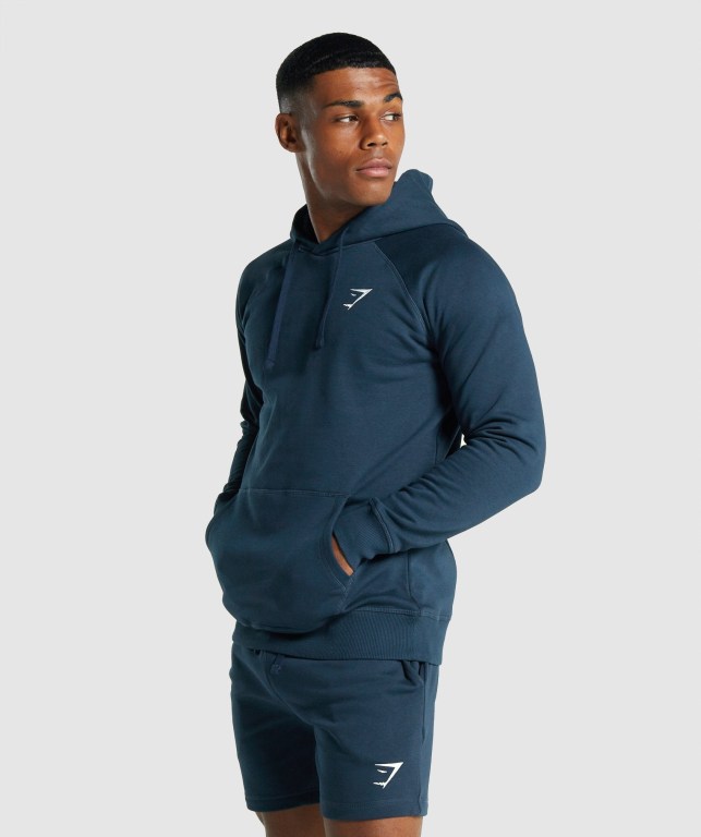 Sudadera Con Capucha Gymshark Crest Azul Marino | iubGdGy5WYd