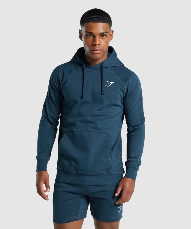 Sudadera Con Capucha Gymshark Crest Azul Marino | iubGdGy5WYd