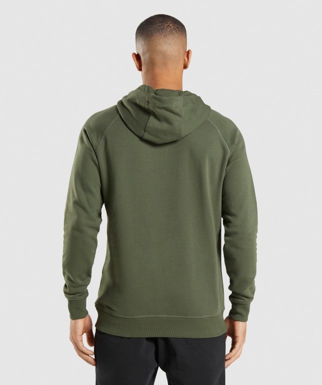 Sudadera Con Capucha Gymshark Crest Verde Oliva | Qr3m1VvlIaE