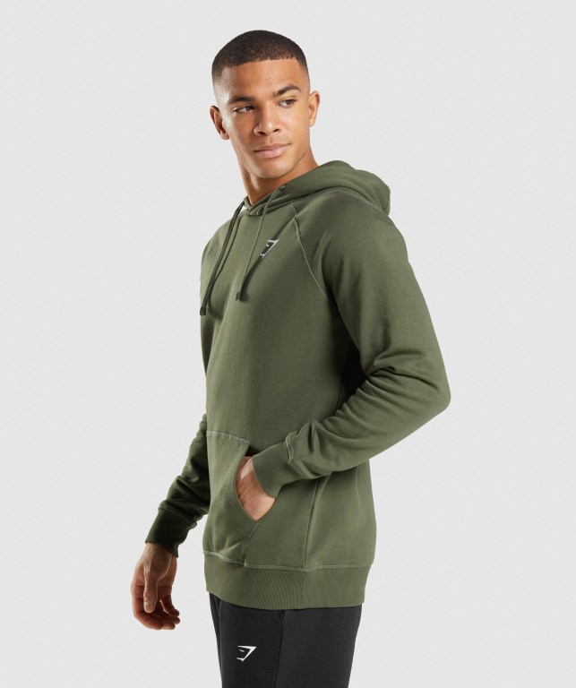 Sudadera Con Capucha Gymshark Crest Verde Oliva | Qr3m1VvlIaE