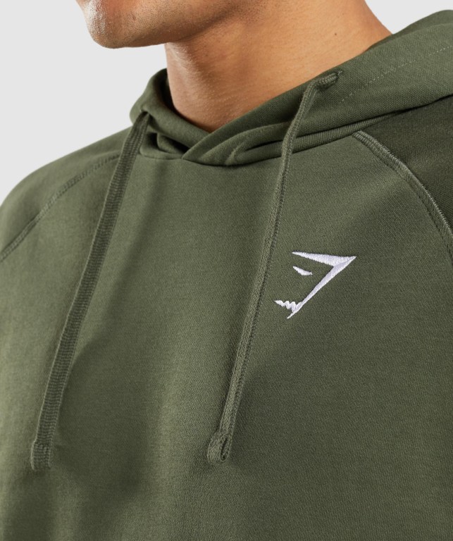 Sudadera Con Capucha Gymshark Crest Verde Oliva | Qr3m1VvlIaE