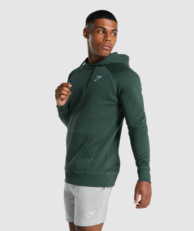 Sudadera Con Capucha Gymshark Crest Verde Oscuro | g72lphAOtGz