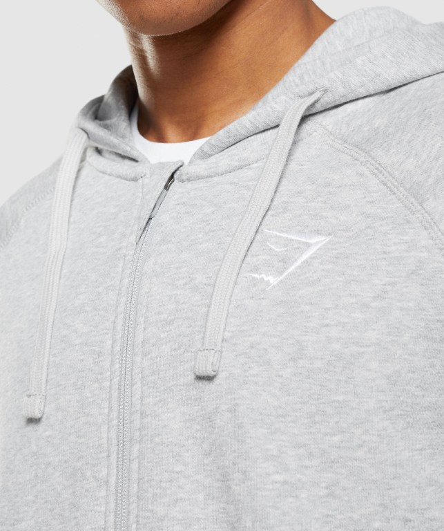 Sudadera Con Capucha Gymshark Crest Zip Up Gris Claro | 9Bzz9BkxPpf