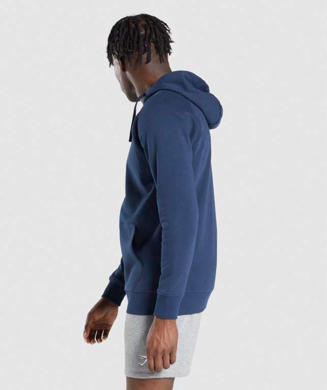 Sudadera Con Capucha Gymshark Crest Zip Up Azul Marino | nM61g3ZNRLQ