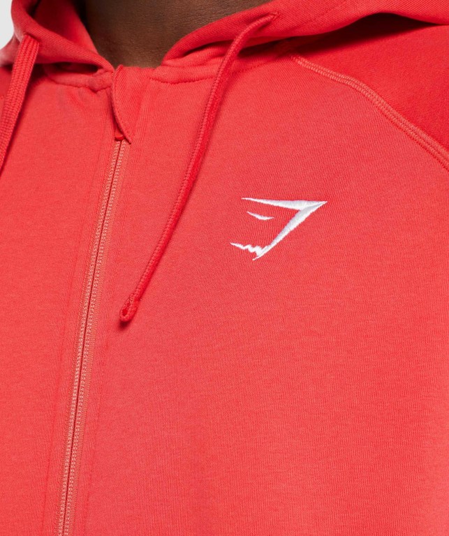 Sudadera Con Capucha Gymshark Crest Zip Up Rojas | oSWhJGtRiVj