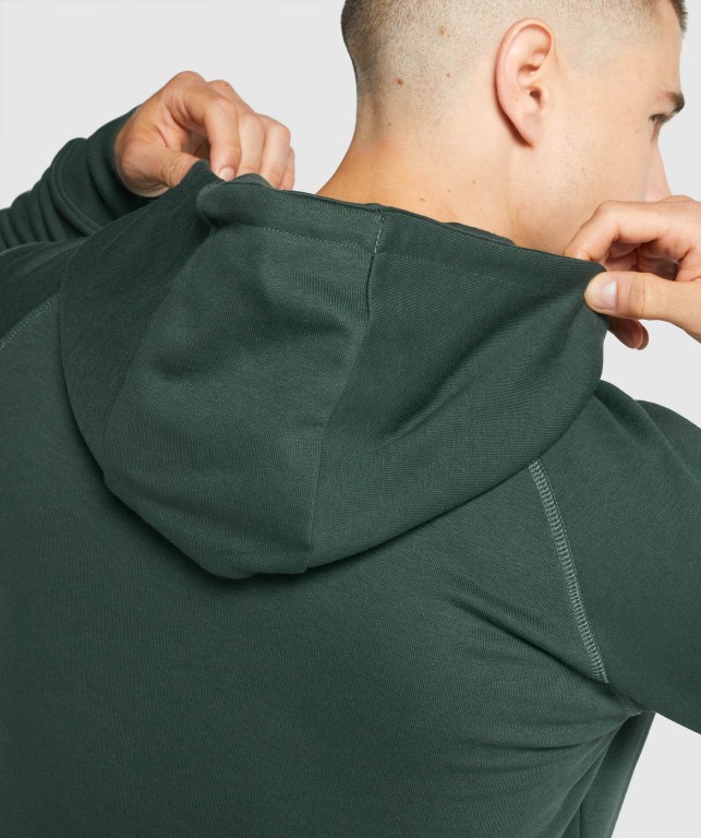 Sudadera Con Capucha Gymshark Crest Zip Up Verde Oscuro | z9zatucH5Q7