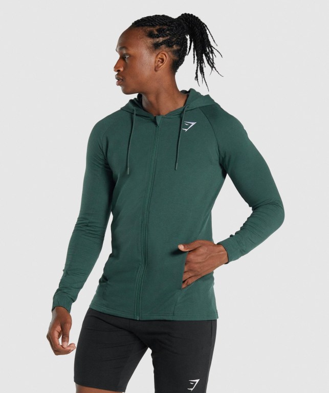 Sudadera Con Capucha Gymshark Critical 2.0 Zip Up Verde Oscuro | wUDMDrnsPNC