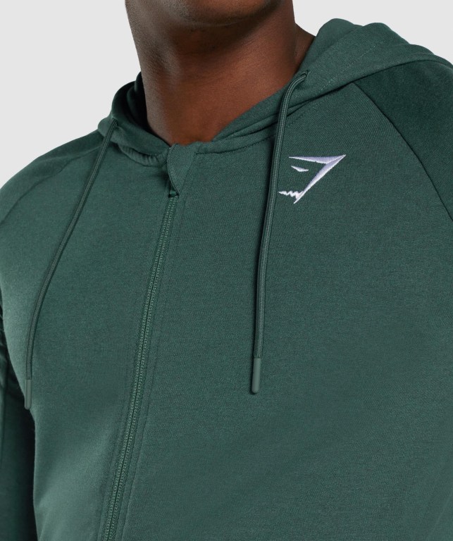 Sudadera Con Capucha Gymshark Critical 2.0 Zip Up Verde Oscuro | wUDMDrnsPNC