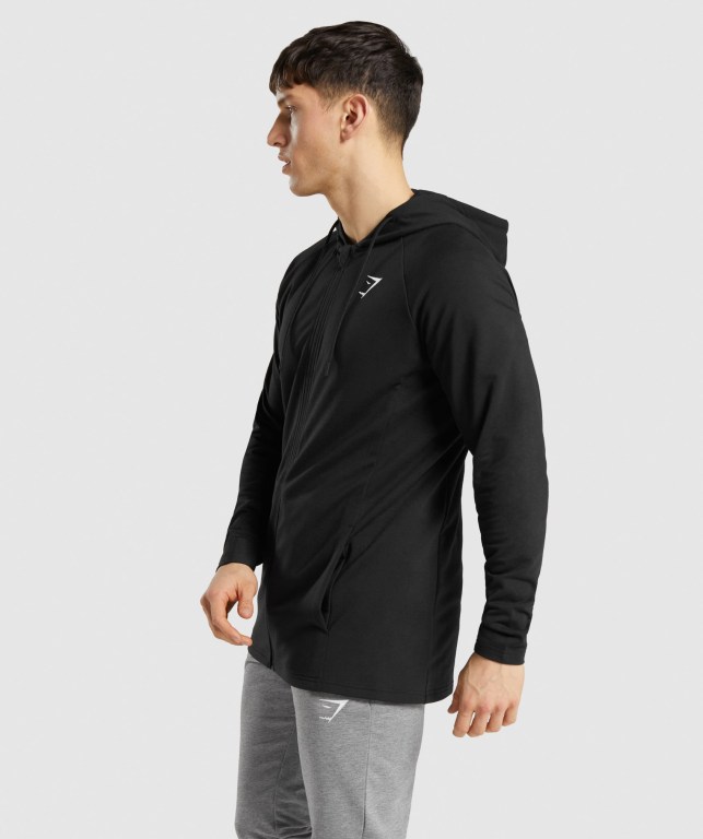 Sudadera Con Capucha Gymshark Critical Zip Negras | tRDCaVTWAds