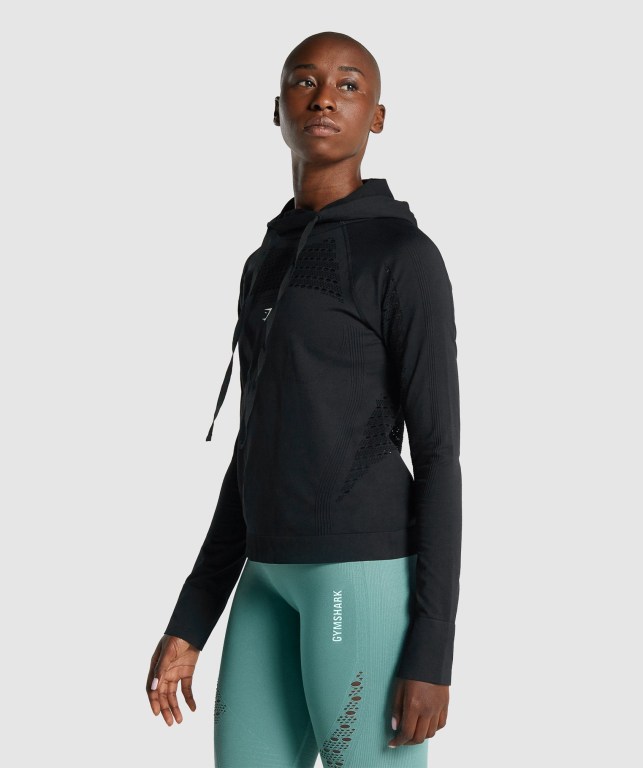 Sudadera Con Capucha Gymshark Energy Seamless Negras | aLFcYGdtKWr