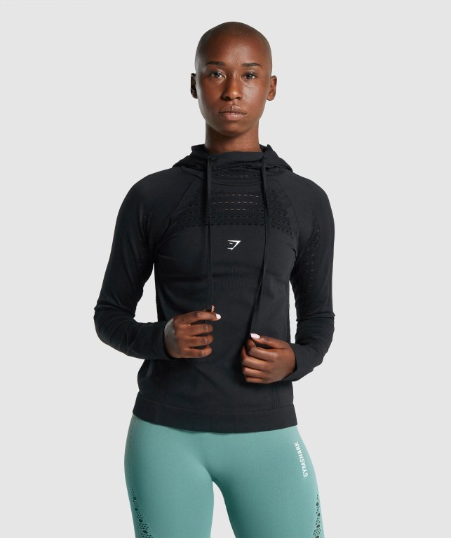 Sudadera Con Capucha Gymshark Energy Seamless Negras | aLFcYGdtKWr