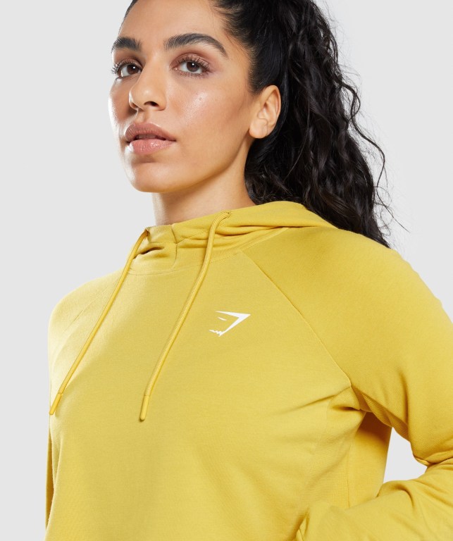 Sudadera Con Capucha Gymshark Entrenamiento Cropped Amarillo | 4OhVg7Ok9m3