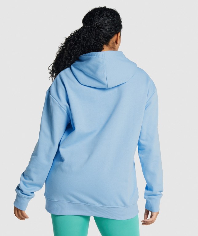 Sudadera Con Capucha Gymshark Entrenamiento Oversized Azules Claro | PFr6Y7sag9A