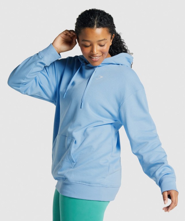 Sudadera Con Capucha Gymshark Entrenamiento Oversized Azules Claro | PFr6Y7sag9A