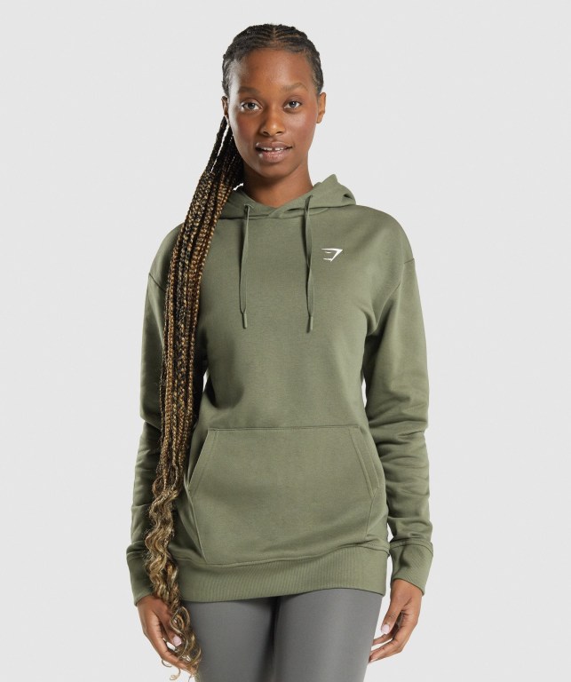 Sudadera Con Capucha Gymshark Entrenamiento Oversized Verde | TL2UBXSeI6R