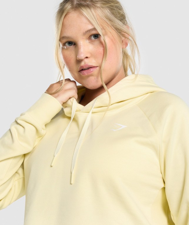 Sudadera Con Capucha Gymshark Entrenamiento Cropped Amarillo Claro | iWojItoSSUn