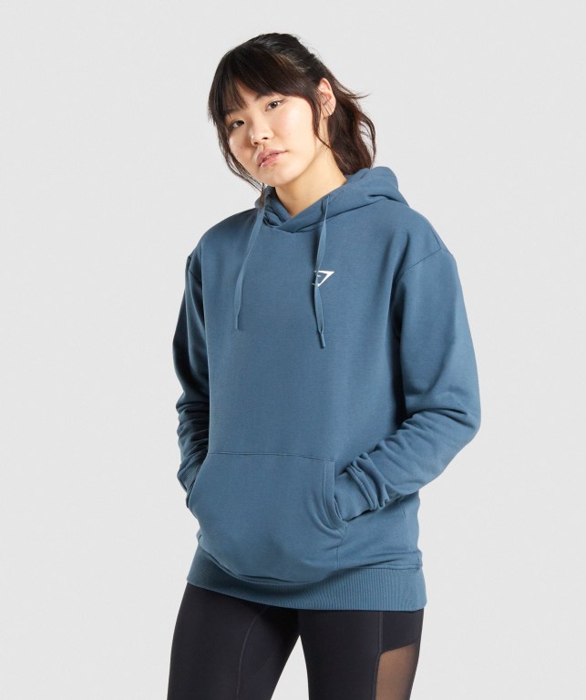 Sudadera Con Capucha Gymshark Entrenamiento Oversized Turquesa | uAnCfxlCRFm