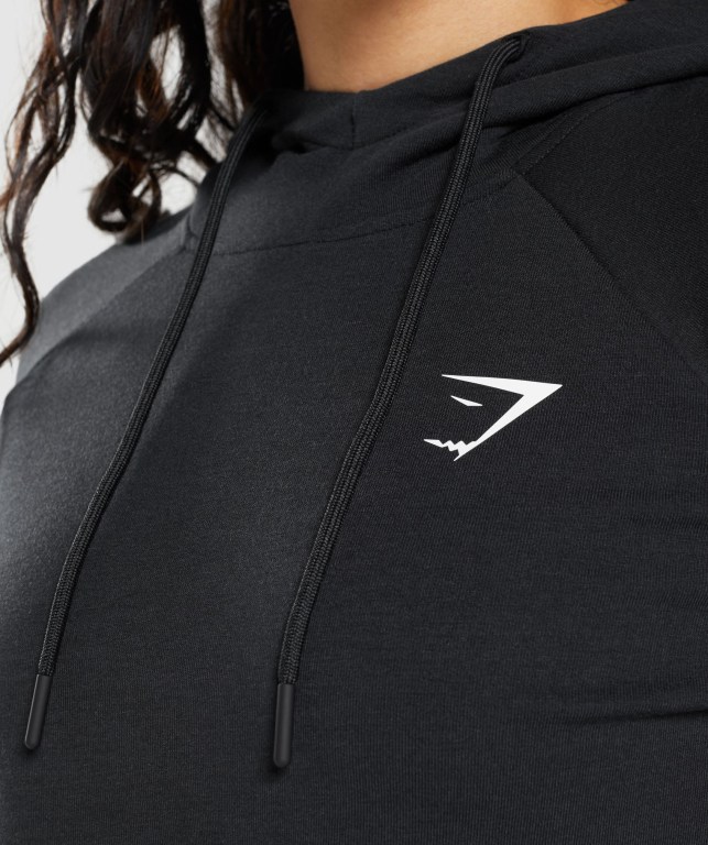 Sudadera Con Capucha Gymshark Entrenamiento Cropped Negras | v6xA3ImYeJn