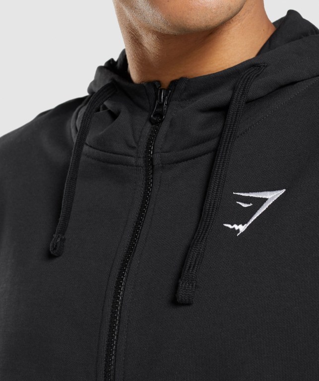 Sudadera Con Capucha Gymshark Essential Oversized Zip Up Negras | JvGZduChssQ