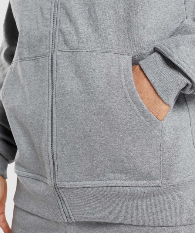 Sudadera Con Capucha Gymshark Essential Oversized Zip Up Gris | RnBp89UdP8L