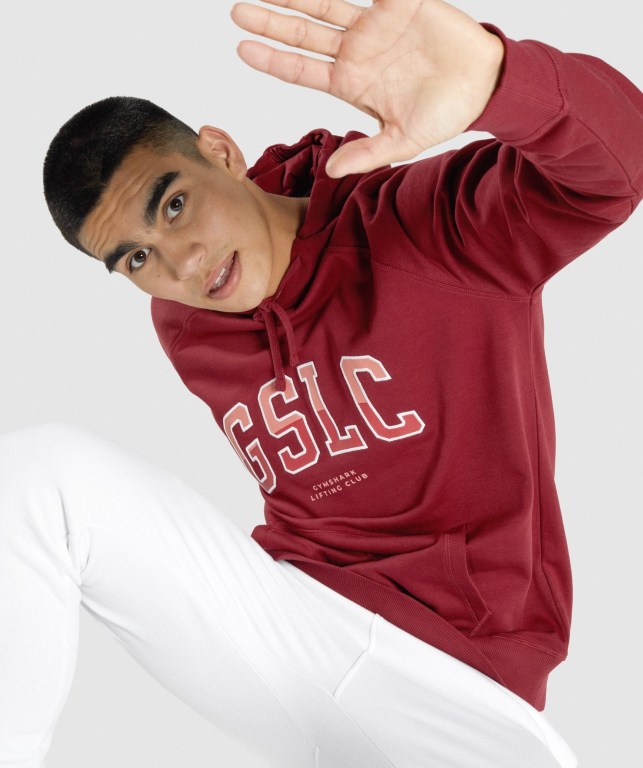 Sudadera Con Capucha Gymshark GSLC Collegiate Burdeos | VvKHeMtkhbu