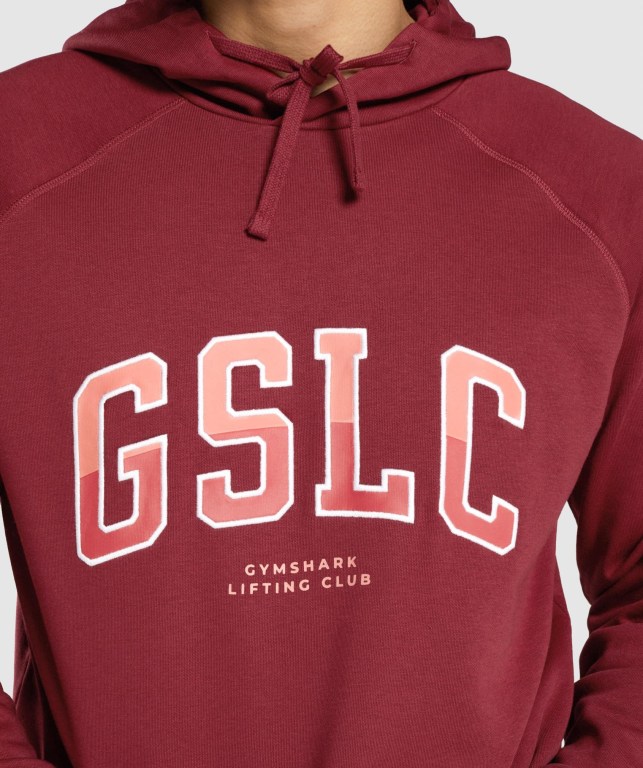 Sudadera Con Capucha Gymshark GSLC Collegiate Burdeos | VvKHeMtkhbu