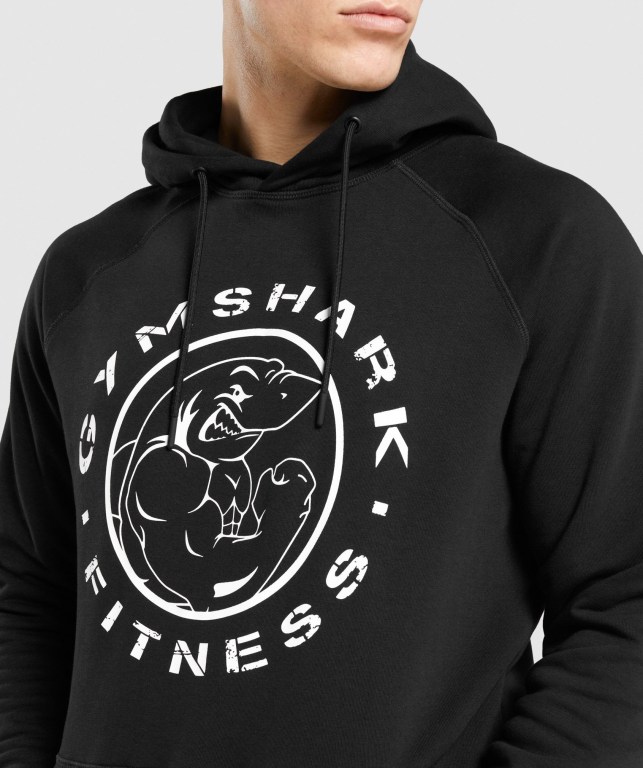 Sudadera Con Capucha Gymshark Legacy Negras Blancas | GjCdA8XOhLs