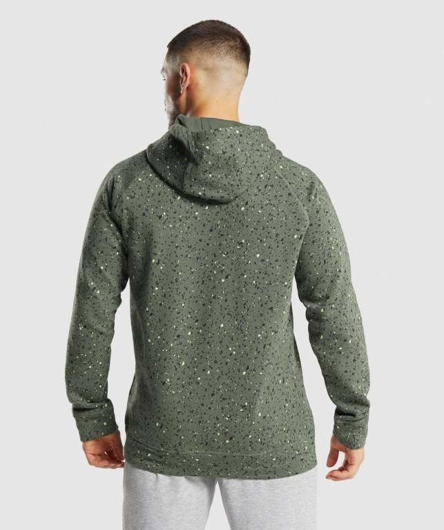 Sudadera Con Capucha Gymshark Micro Print Verde | 8j3Hj1mT3Wh