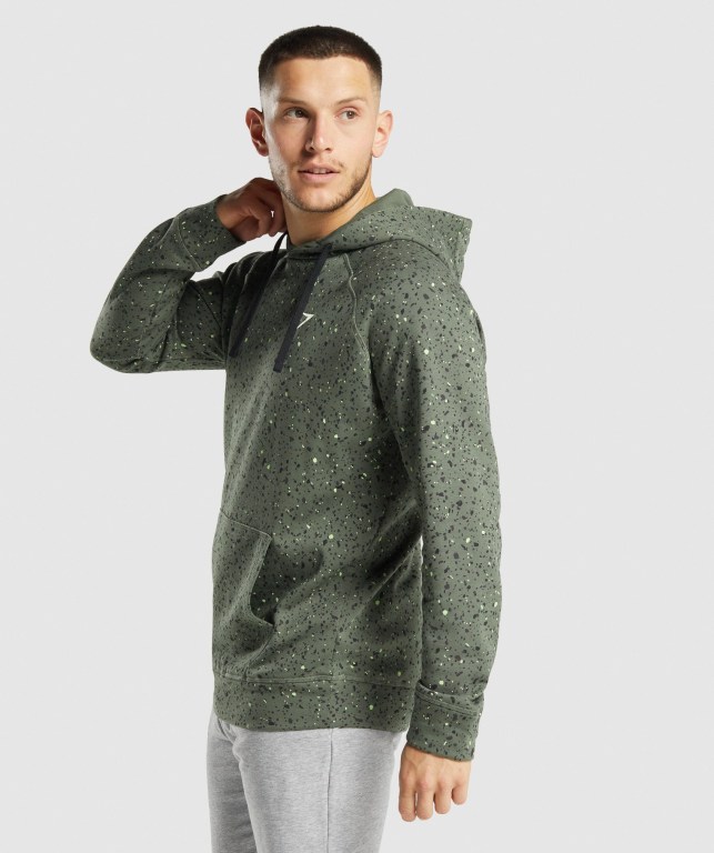 Sudadera Con Capucha Gymshark Micro Print Verde | 8j3Hj1mT3Wh