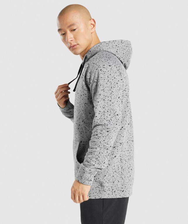 Sudadera Con Capucha Gymshark Micro Print Gris Claro | LExugjY5eKy