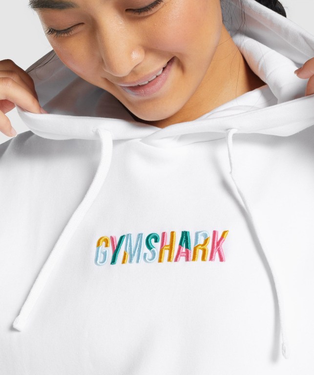 Sudadera Con Capucha Gymshark Sundae Graphic Oversized Blancas | 25jqAmgnUSx