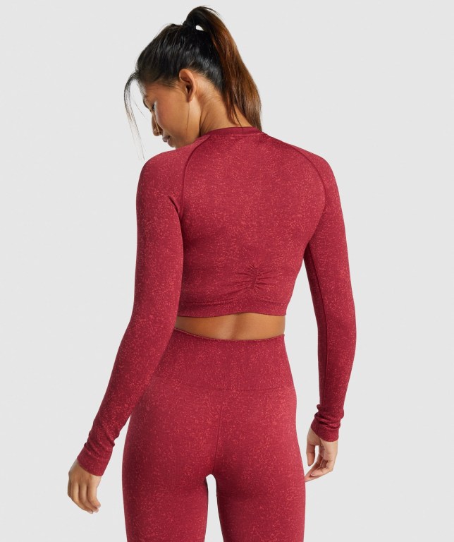 Sudaderas Gymshark Adapt Fleck Seamless Crop Top Burdeos | 9p1Xrr1avXM