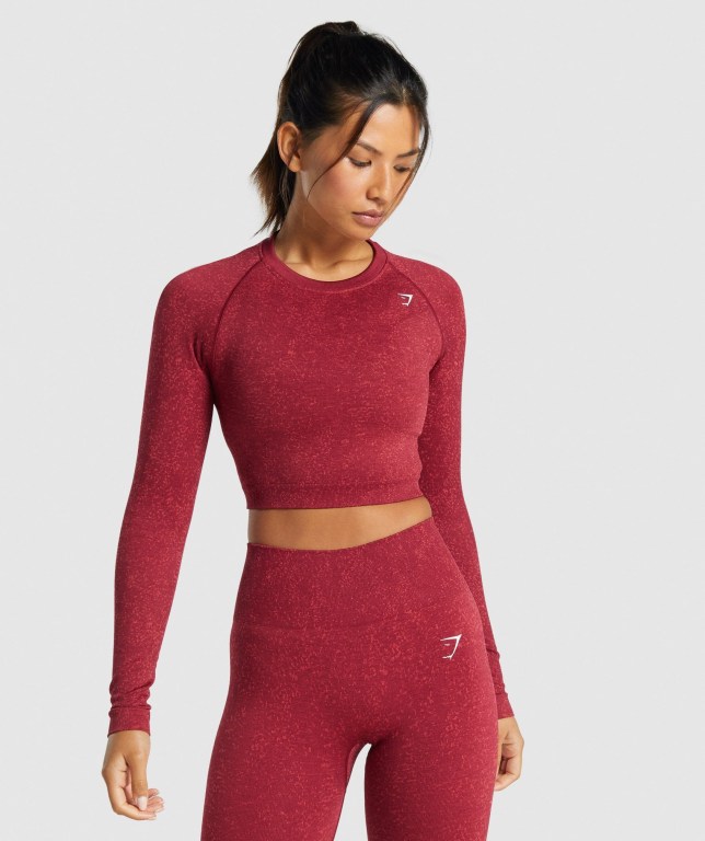 Sudaderas Gymshark Adapt Fleck Seamless Crop Top Burdeos | 9p1Xrr1avXM