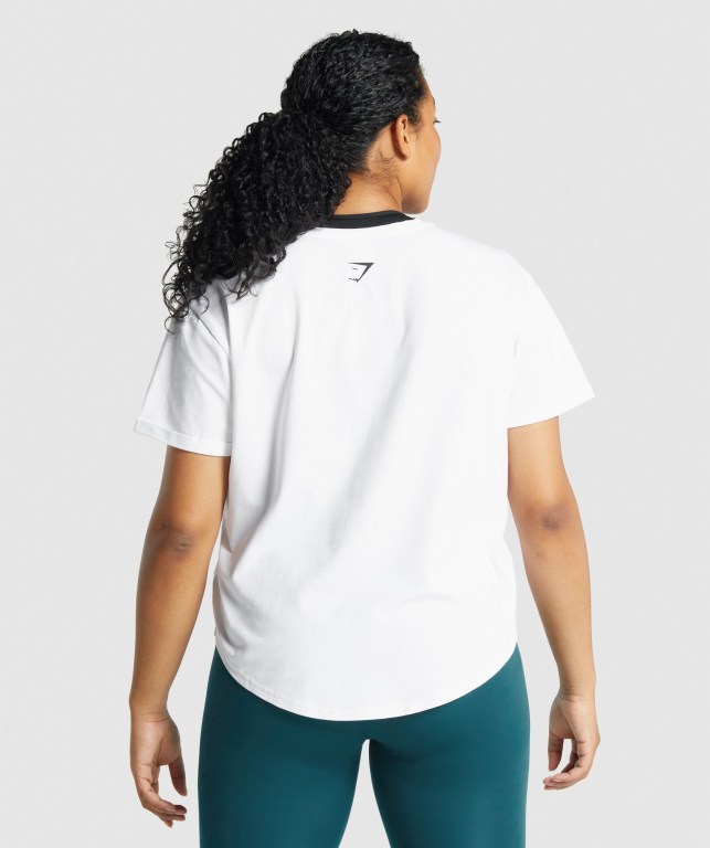 Sudaderas Gymshark Apollo Graphic Blancas | 3DIJJg9LWmz