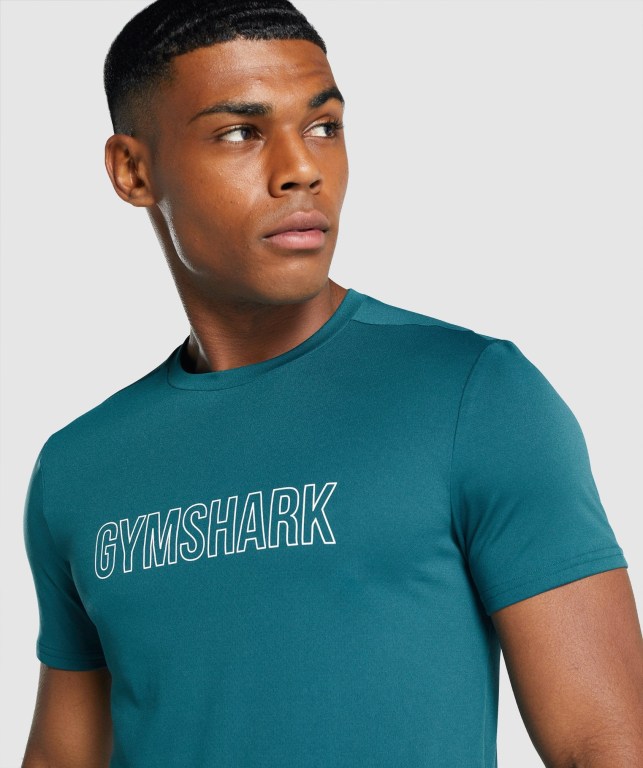 Sudaderas Gymshark Arrival Graphic Turquesa | 1om4Yl1xn8P