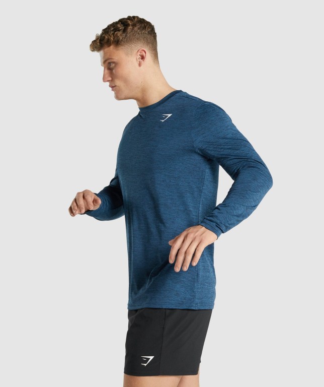 Sudaderas Gymshark Arrival Marl Azul Marino | kCuHqiCBG94